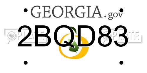 2BQD83 Georgia License Plate