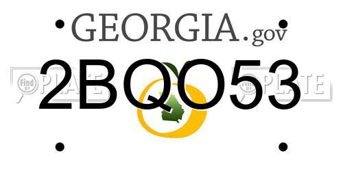 2BQO53 Georgia License Plate