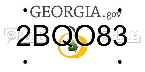 2BQO83 Georgia License Plate