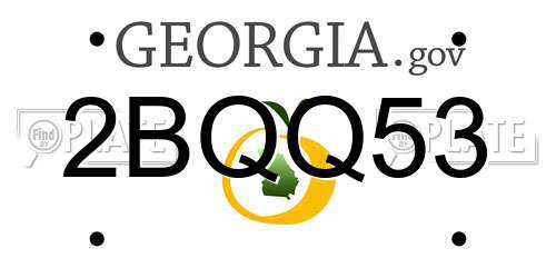2BQQ53 Georgia License Plate