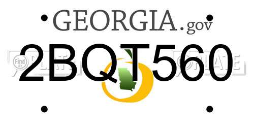 2BQT560 Georgia License Plate