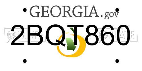 2BQT860 Georgia License Plate