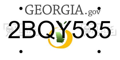 2BQY535 Georgia License Plate