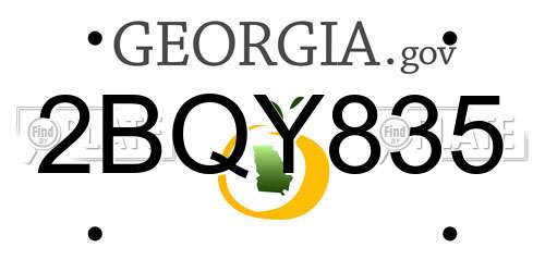 2BQY835 Georgia License Plate