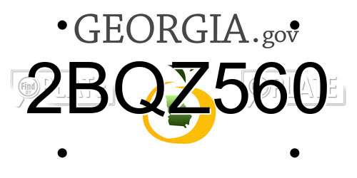 2BQZ560 Georgia License Plate