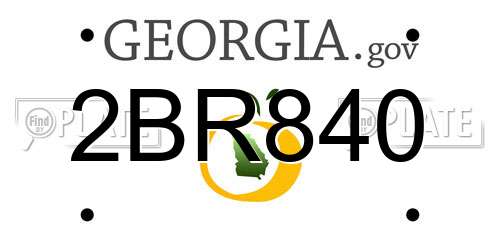 2BR840 Georgia License Plate
