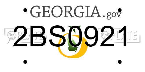 2BS0921 Georgia License Plate