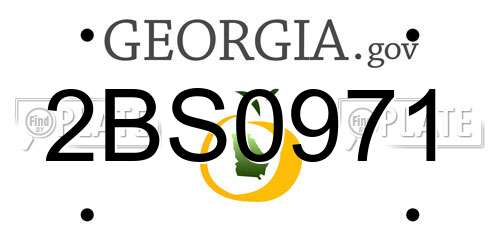 2BS0971 Georgia License Plate