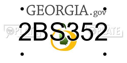 2BS352 Georgia License Plate