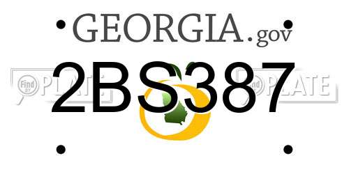 2BS387 Georgia License Plate