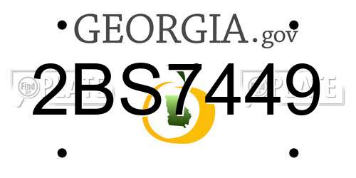 2BS7449 Georgia License Plate