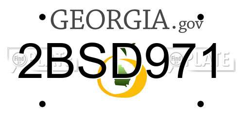 2BSD971 Georgia License Plate
