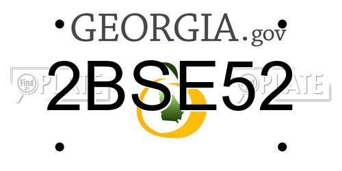 2BSE52 Georgia License Plate