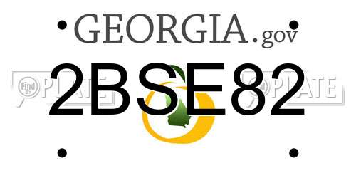 2BSE82 Georgia License Plate