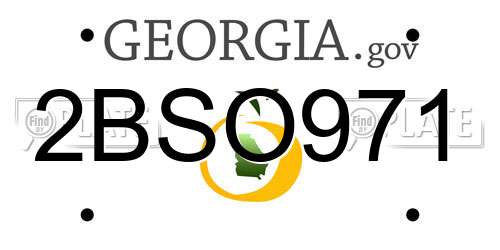 2BSO971 Georgia License Plate