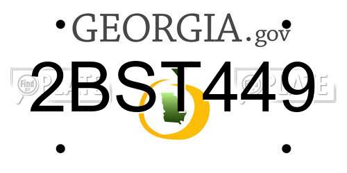 2BST449 Georgia License Plate