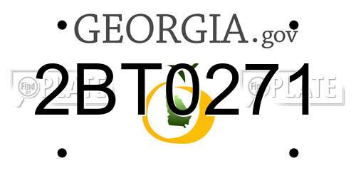 2BT0271 Georgia License Plate
