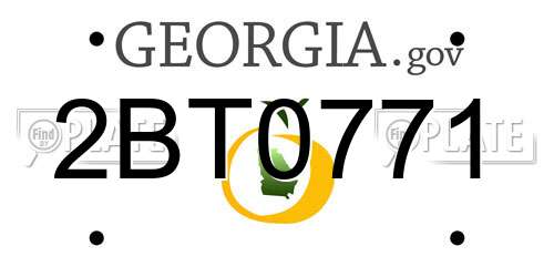 2BT0771 Georgia License Plate