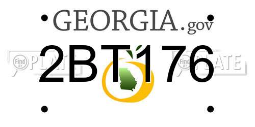 2BT176 Georgia License Plate