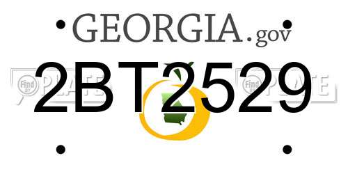 2BT2529 Georgia License Plate