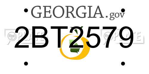 2BT2579 Georgia License Plate