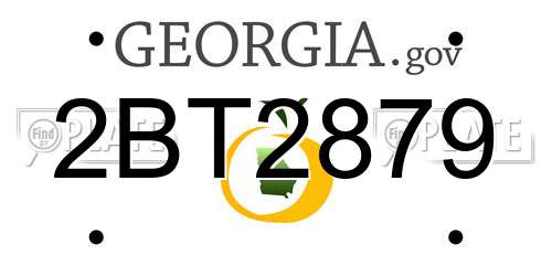 2BT2879 Georgia License Plate