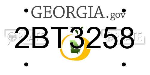 2BT3258 Georgia License Plate