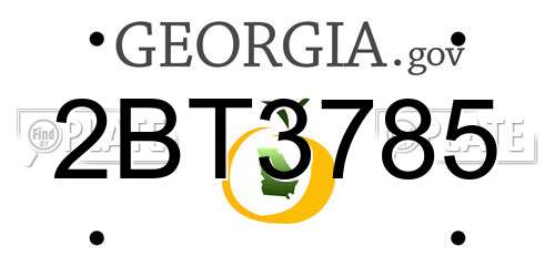 2BT3785 Georgia License Plate
