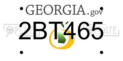 2BT465 Georgia License Plate