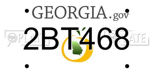 2BT468 Georgia License Plate