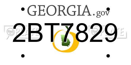 2BT7829 Georgia License Plate