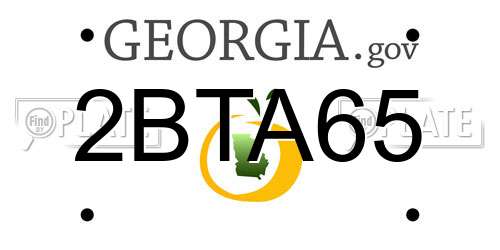 2BTA65 Georgia License Plate