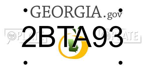 2BTA93 Georgia License Plate
