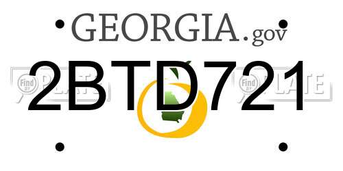 2BTD721 Georgia License Plate