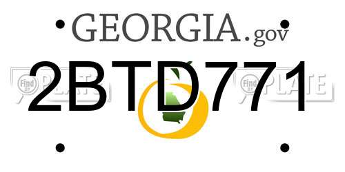 2BTD771 Georgia License Plate