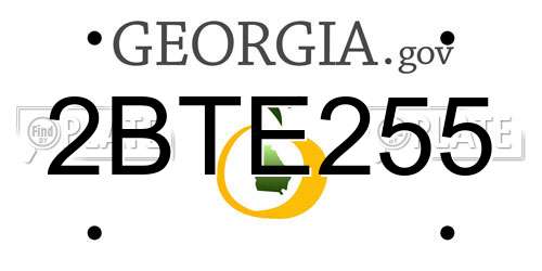 2BTE255 Georgia License Plate