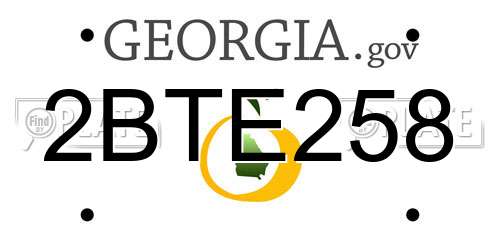 2BTE258 Georgia License Plate