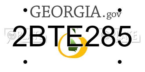 2BTE285 Georgia License Plate