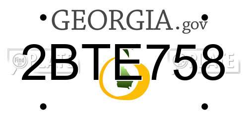 2BTE758 Georgia License Plate