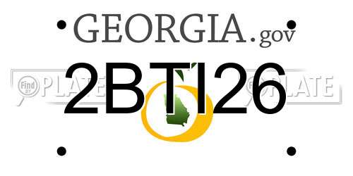 2BTI26 Georgia License Plate
