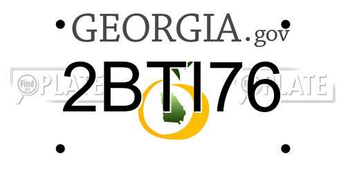 2BTI76 Georgia License Plate