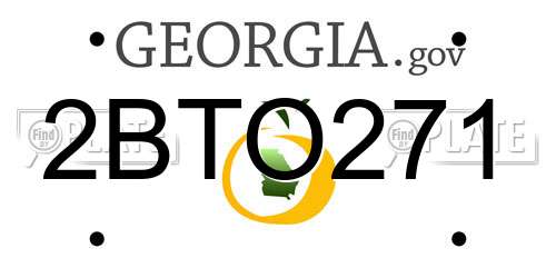2BTO271 Georgia License Plate