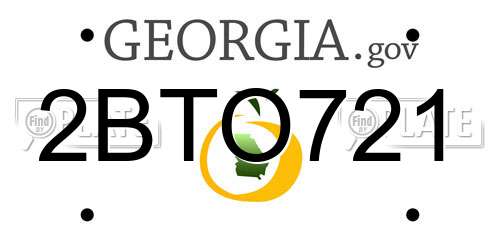 2BTO721 Georgia License Plate