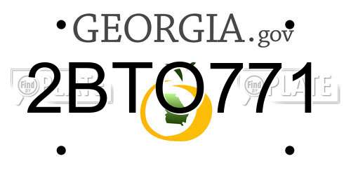 2BTO771 Georgia License Plate
