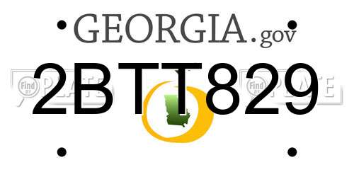 2BTT829 Georgia License Plate