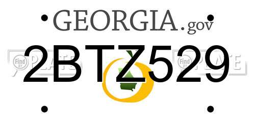 2BTZ529 Georgia License Plate
