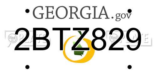 2BTZ829 Georgia License Plate