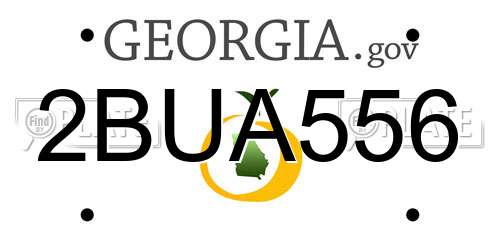 2BUA556 Georgia License Plate