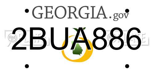 2BUA886 Georgia License Plate