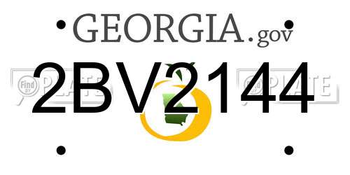 2BV2144 Georgia License Plate